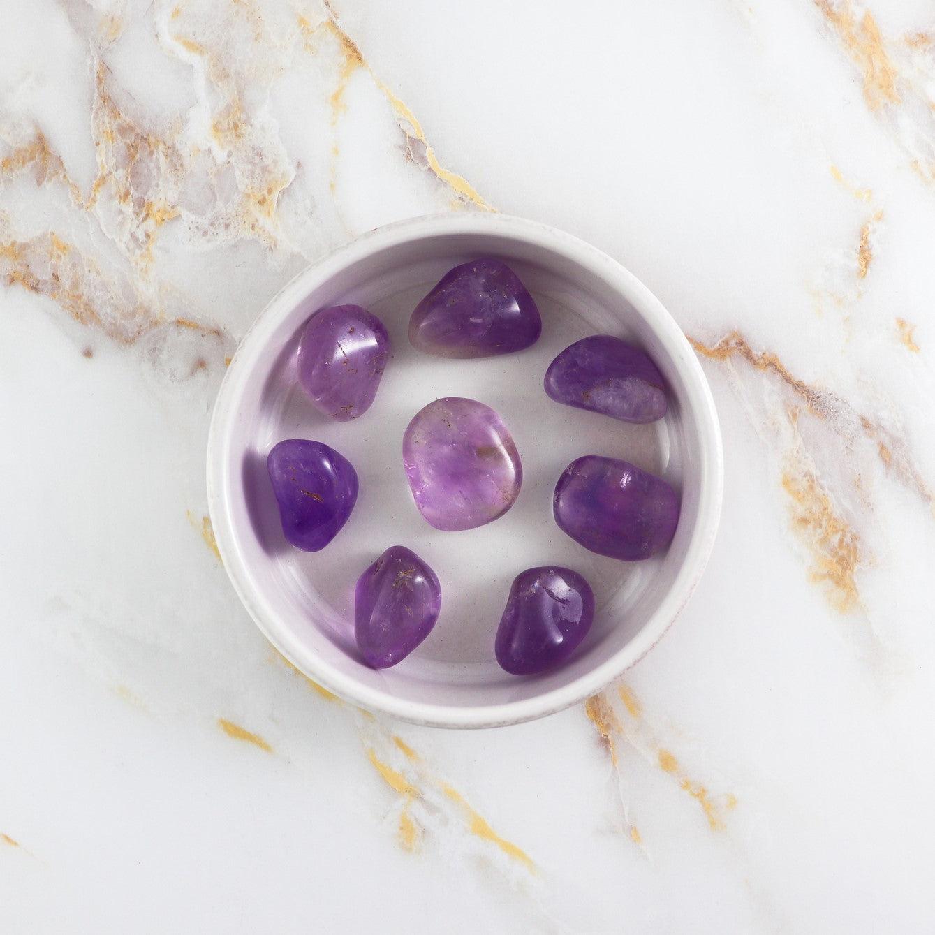 Polished Amethyst Tumbled Stone for Calm and Clarity