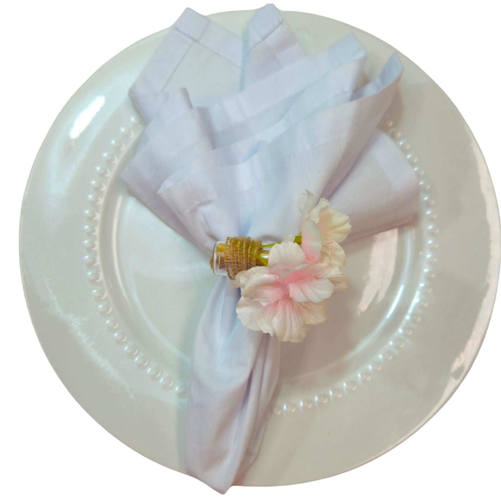 Pink Cherry Blossom Message Napkin Rings Set of 6