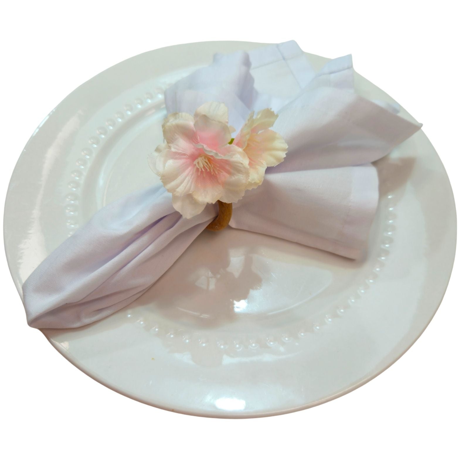 Pink Cherry Blossom Message Napkin Rings Set of 6