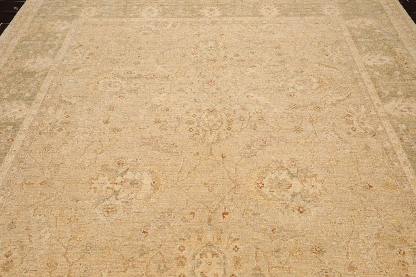 274 cm x 358 cm Handgeknüpfter Orientteppich aus 100 % Wolle, traditionell, Peschawar, Beige