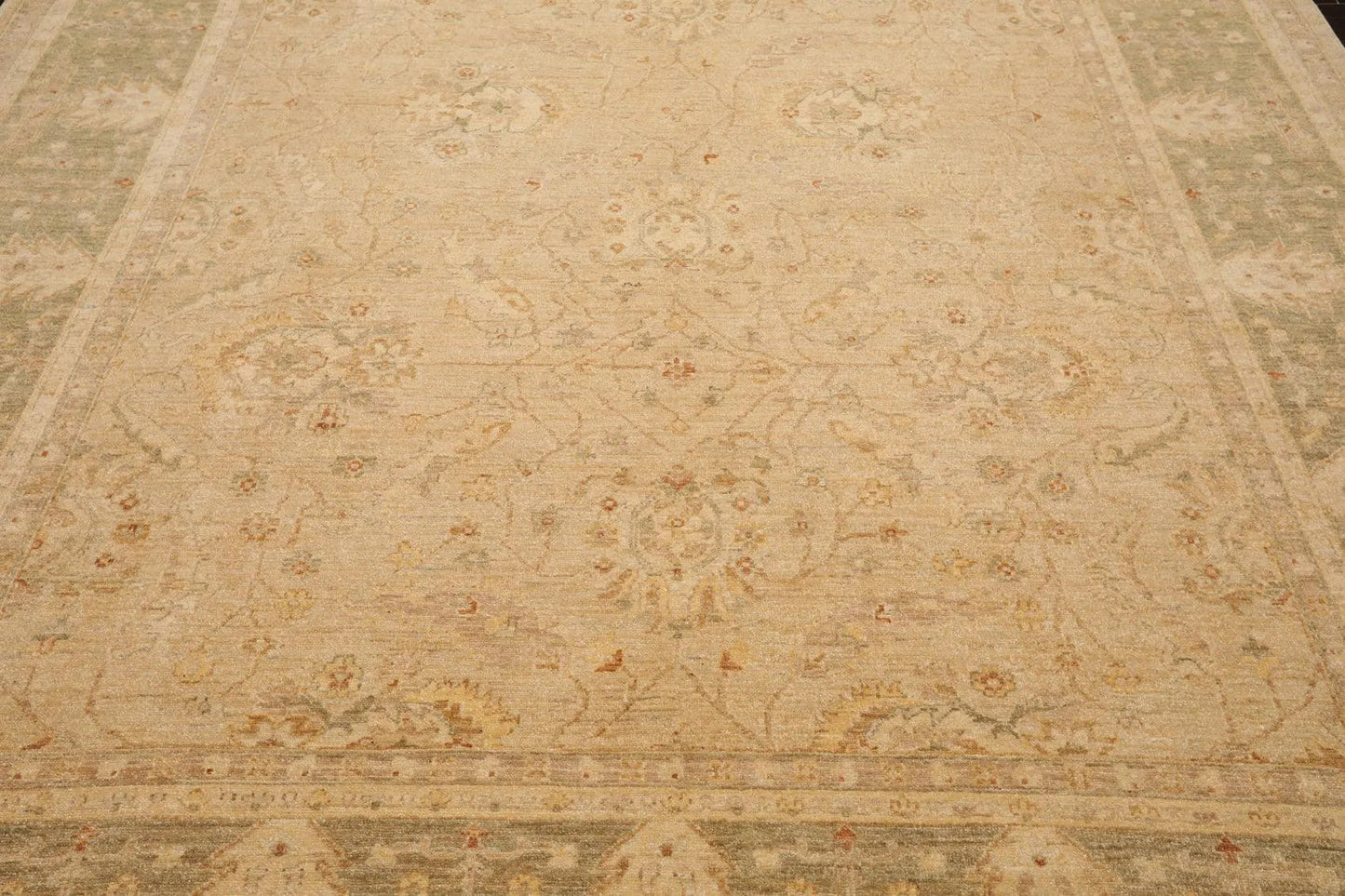 274 cm x 358 cm Handgeknüpfter Orientteppich aus 100 % Wolle, traditionell, Peschawar, Beige