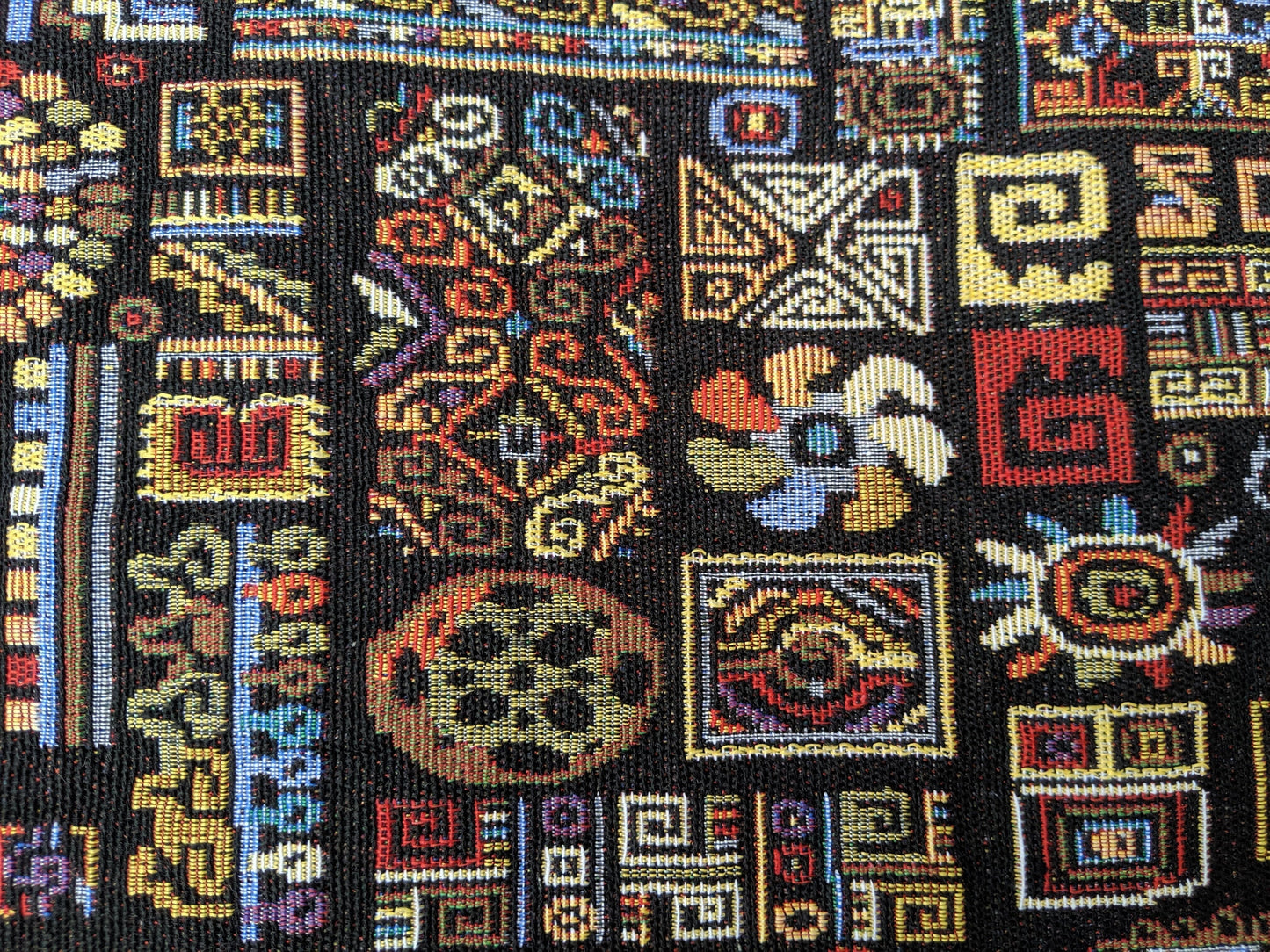 DaDa Bedding Set mit 4-teiligen ethnischen Ornamenten, geometrischen schwarzen Gobelin-Tischsets 33 x 48 cm (18118)