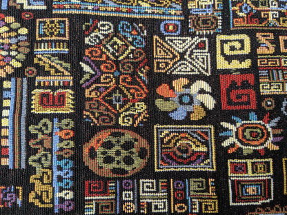 DaDa Bedding Set mit 4-teiligen ethnischen Ornamenten, geometrischen schwarzen Gobelin-Tischsets 33 x 48 cm (18118)