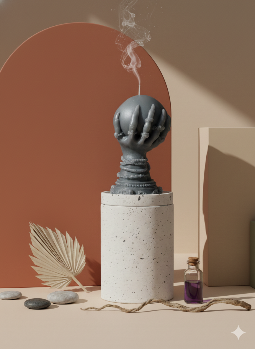 Mystical Crystal Ball Soy Wax Candle Sculpture