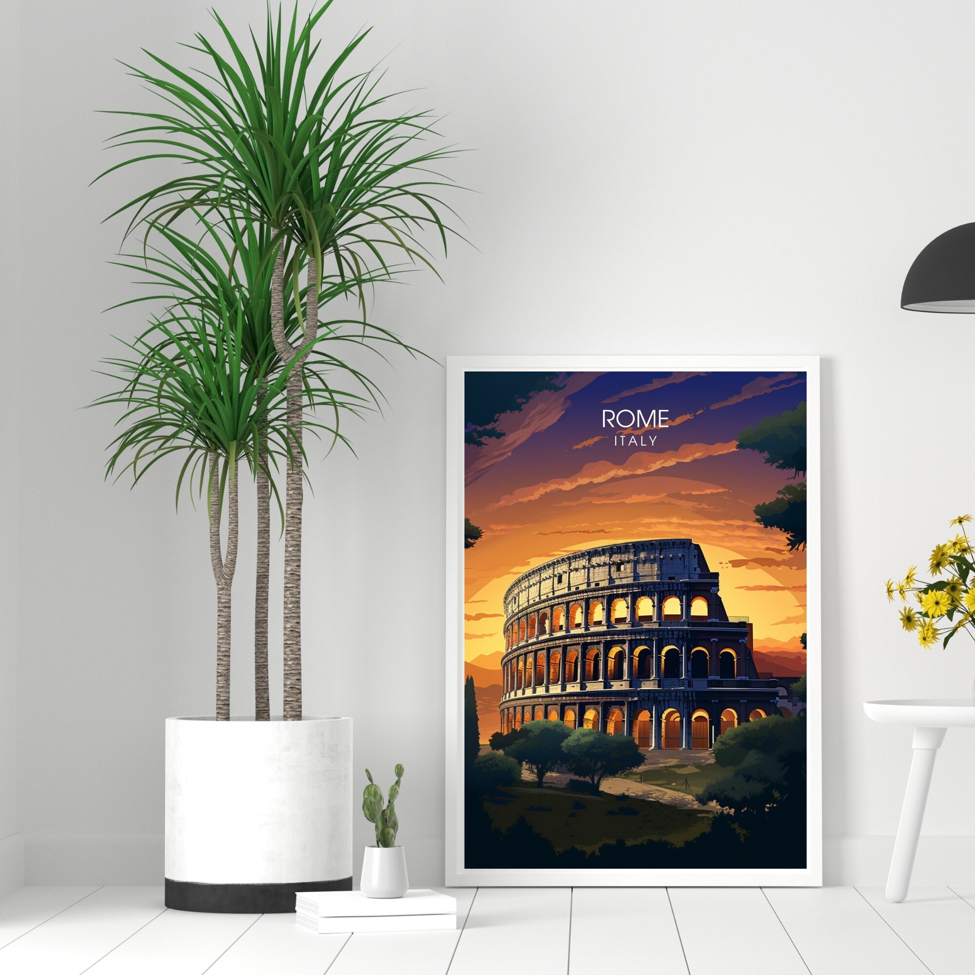 Rome Night City Print – Italian Travel Wall Art