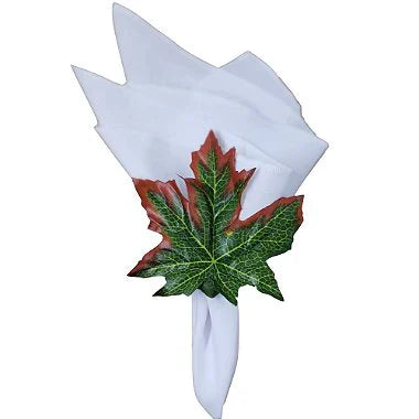 Maison Charlo | 4er-Set Herbstblatt Grün Blumen Serviettenringe für Erntedankfest, Herbst- und Winterdekoration